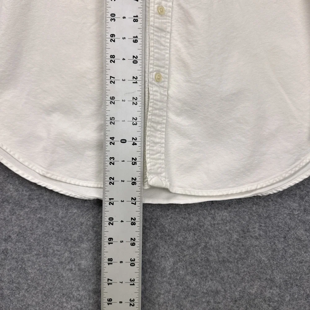 Ralph Lauren Boys Button Down Shirt Size 20 Off-White Cotton Oxford Pony Logo